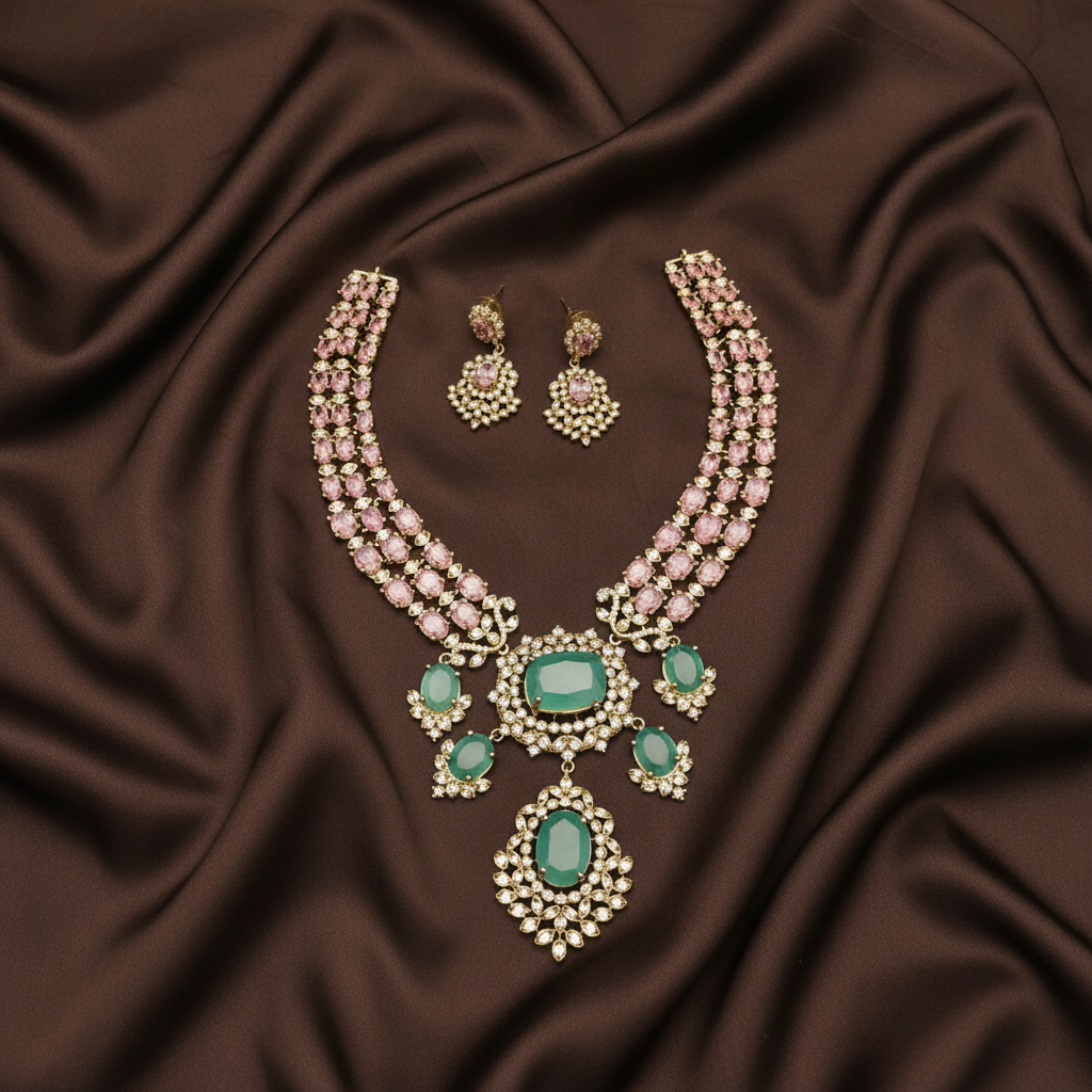 Victorian layered Set with Earrings - VN00190