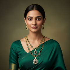 Ambani Emerald Double layer Set - VN00193