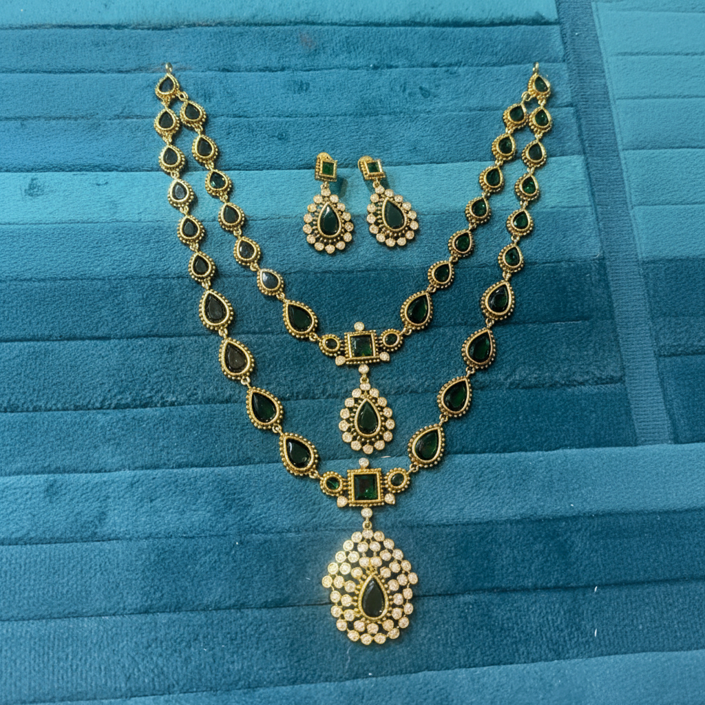 Ambani Emerald Double layer Set - VN00193