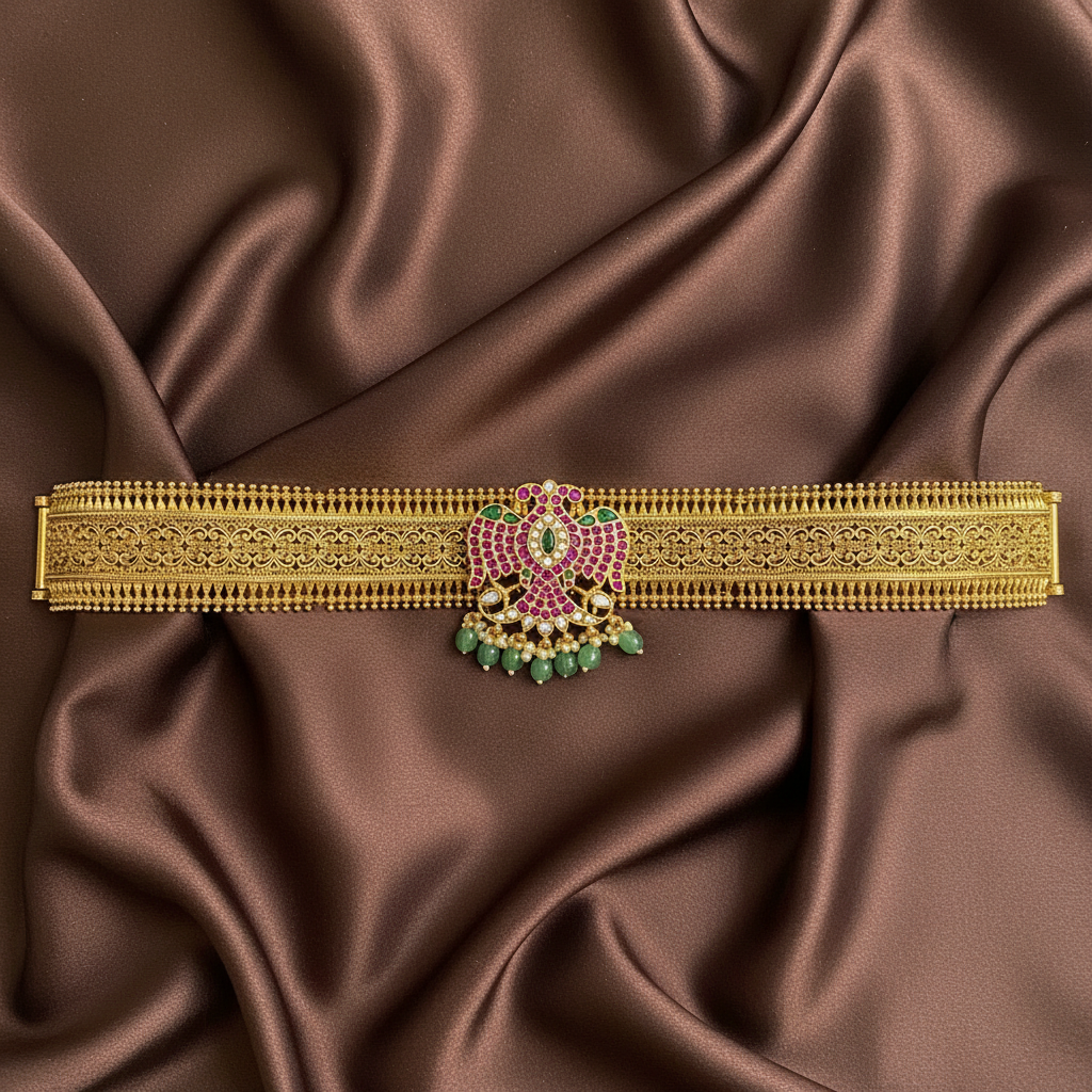 Gandaberunda Detachable Pendant Gold Replica Waist Belt - WB0046