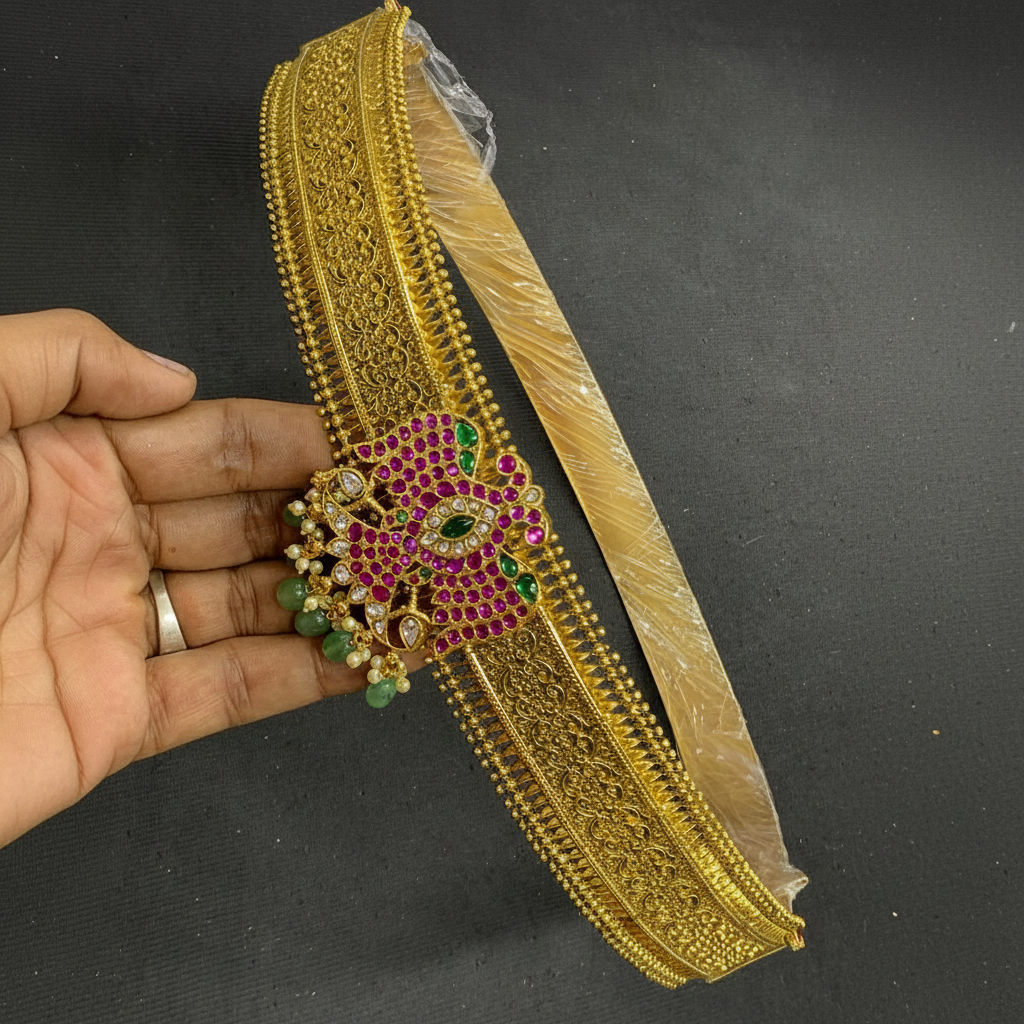 Gandaberunda Detachable Pendant Gold Replica Waist Belt - WB0046