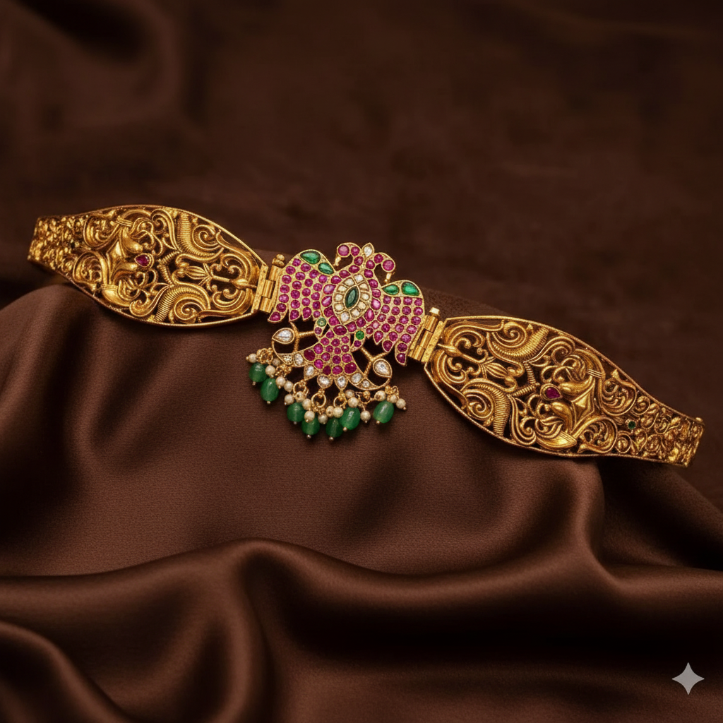 Gandaberunda Pendant Designer Waist Belt - WB0047