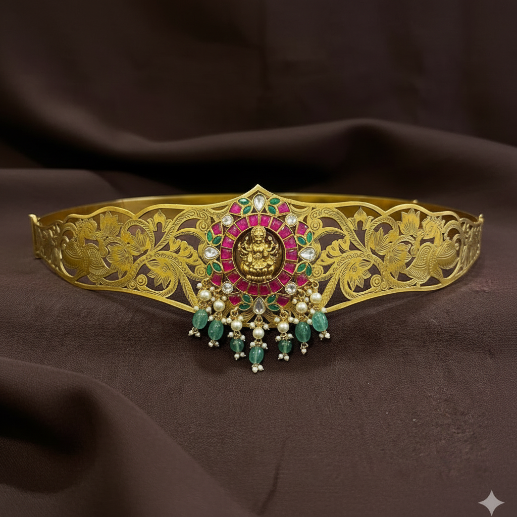 Jadau Lakshmi Gold Replica Belt - WB0055