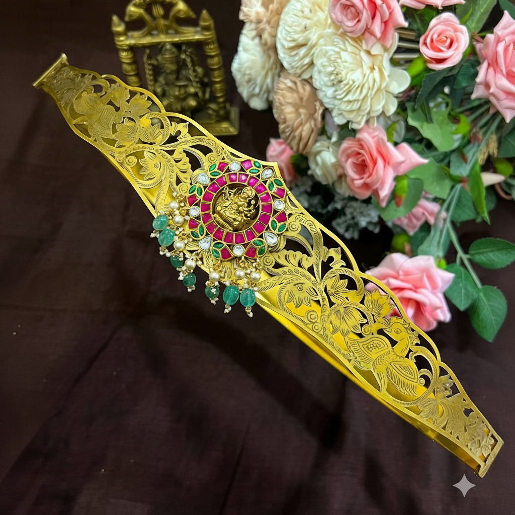 Jadau Lakshmi Gold Replica Belt - WB0055