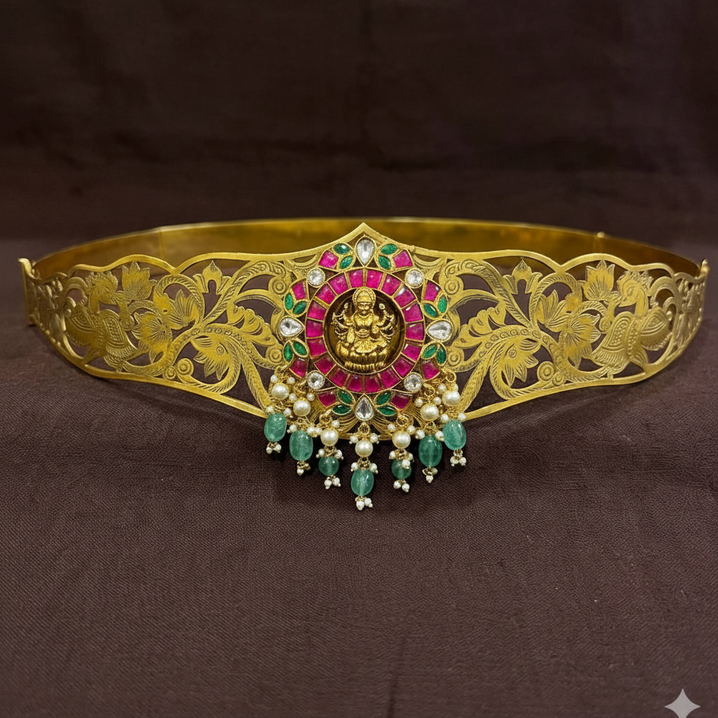 Jadau Lakshmi Gold Replica Belt - WB0055