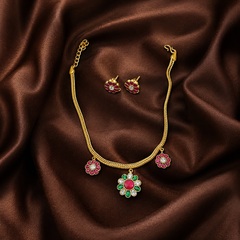 Short Jadau Nanu Necklace - KN00596