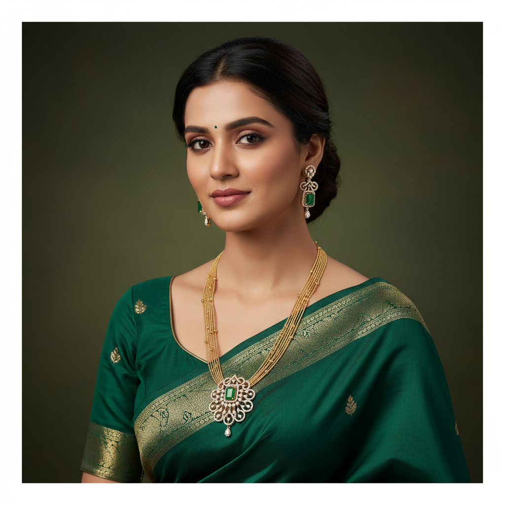 Invisible Multi Layer Choker With Diamond Pendant - Dn0068