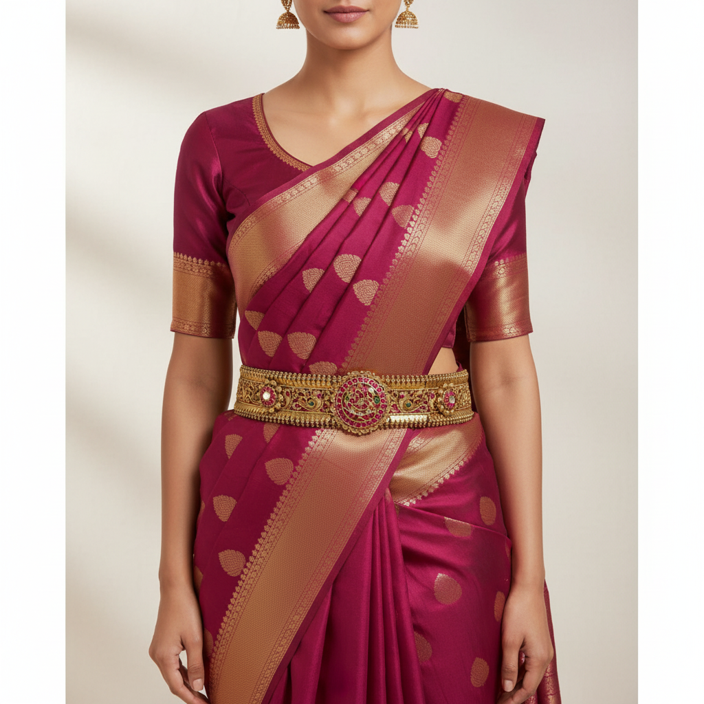 Nakshi Jadau Temple Collection Waist Belt - WB0056