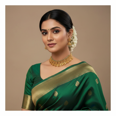 Lakshmi Kaasu With Green Crystal - NN00930