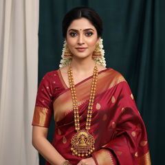 Nakshi Matt Polish Lakshmi Ball Chain Haram With Jhumki - NH00423
