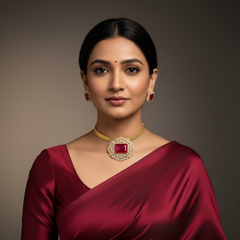 Daimond pendant set chain with earrings - DN0021