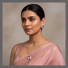 Beautiful Stones Pendent In Diamond Necklace - DN0037