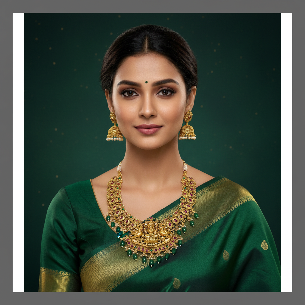 Antique Lakshmi Necklace With Pearls - NN00410