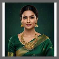 Antique Lakshmi Necklace With Pearls - NN00410