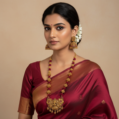 Nakshi beads and Lakshmi Pendant With Jhumki - PB00605