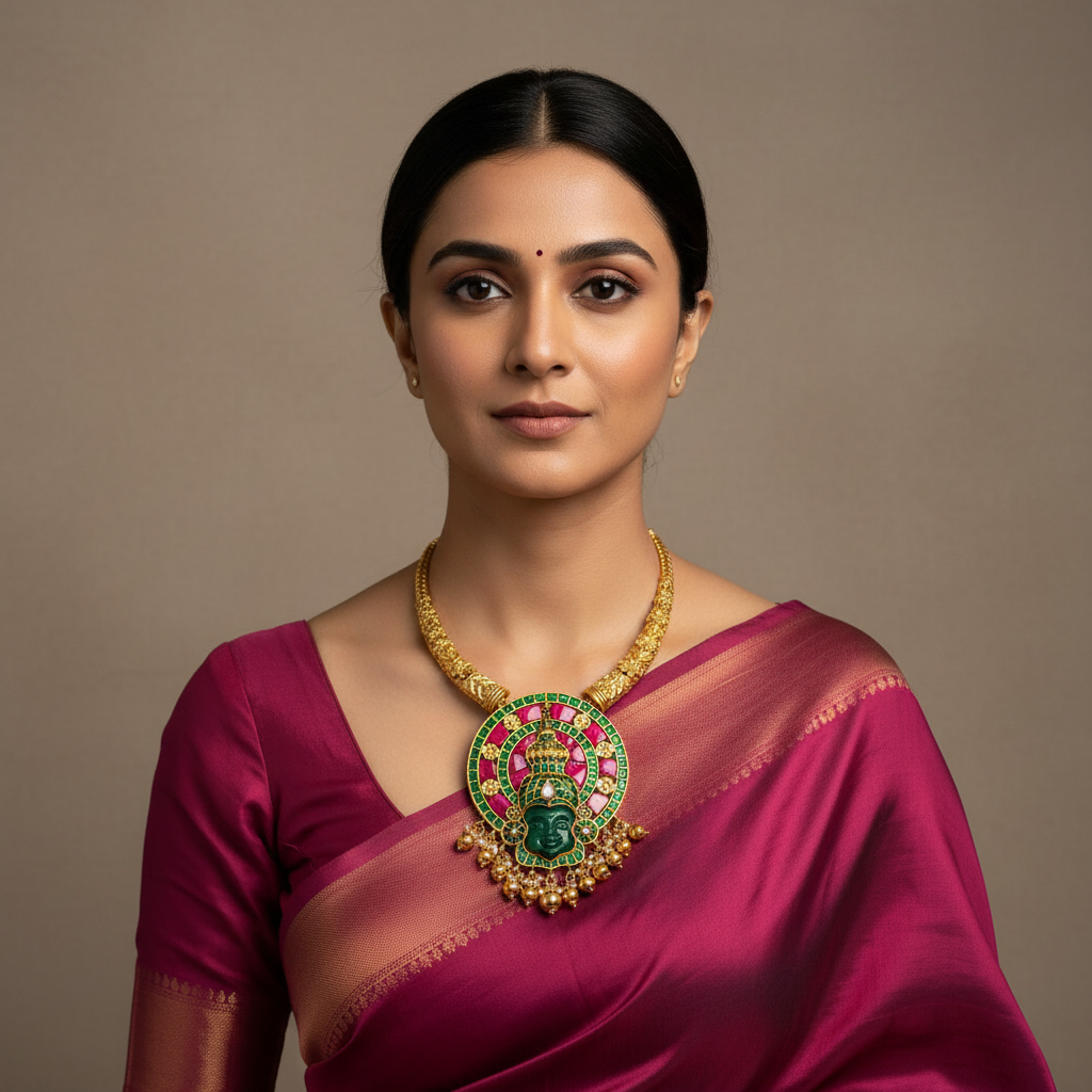 Jadau Pendant with Kante Set - KN00668