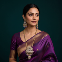 Elephant Victorian Haram With Purple Pearls - VH0047