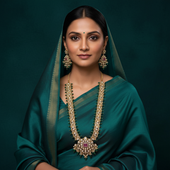 Victorian Haram with Mozonites And Emerald Beads - VH0043