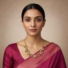 Jadau Kundan Simple Necklace - KN00667
