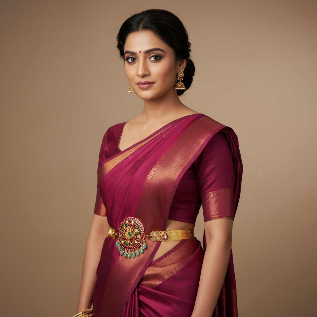 Ruby and Emerald Waist belt in Kundan - WB004