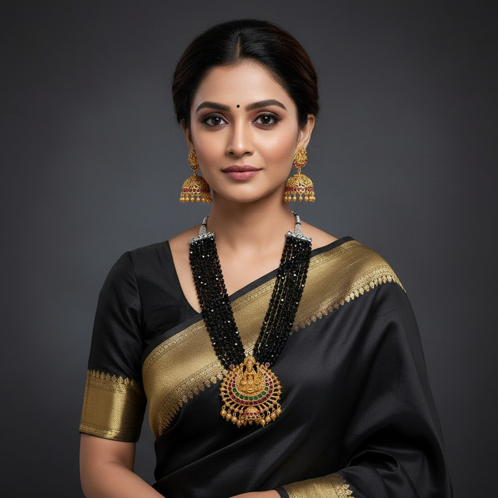 Crystal Beads Hand Made Neckalce With Nakshi Pendant - PB00599