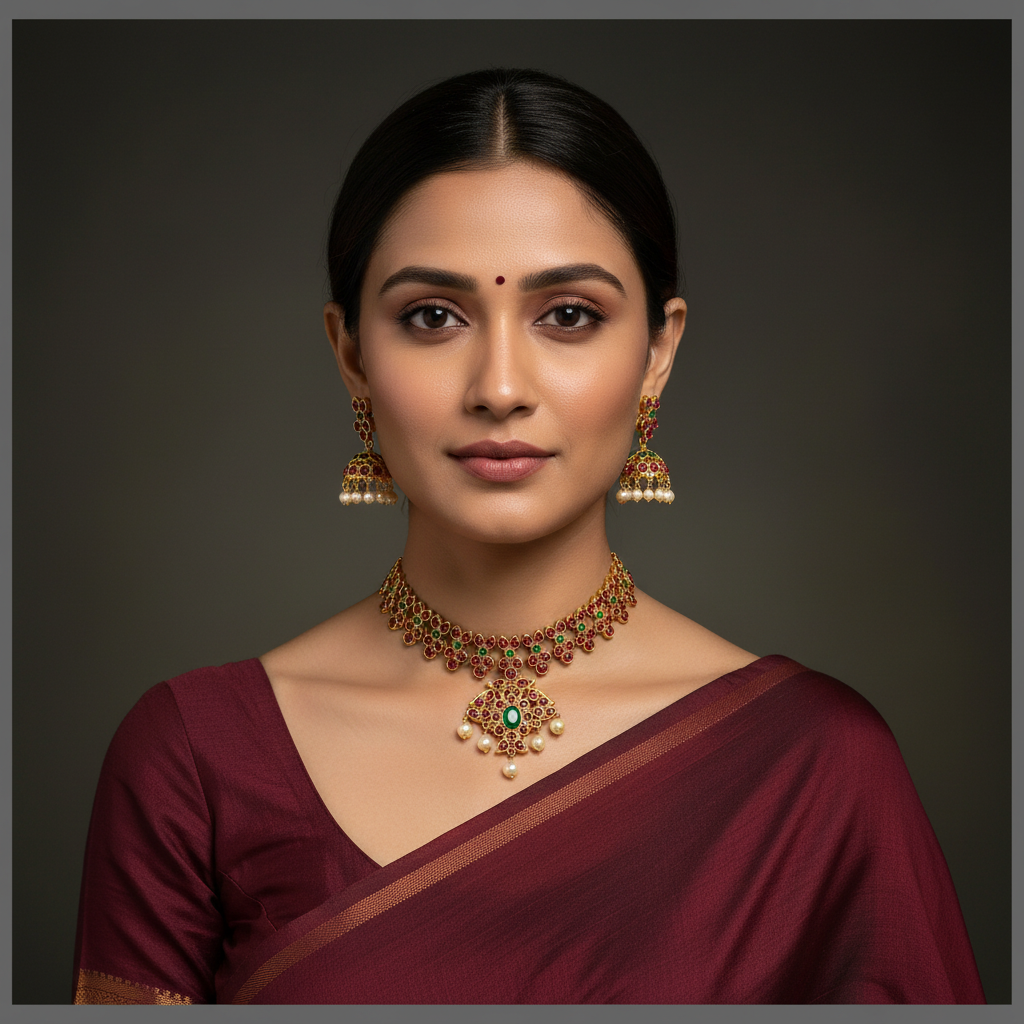 Antique Multi Colour Necklace in Nakshi - NN00553
