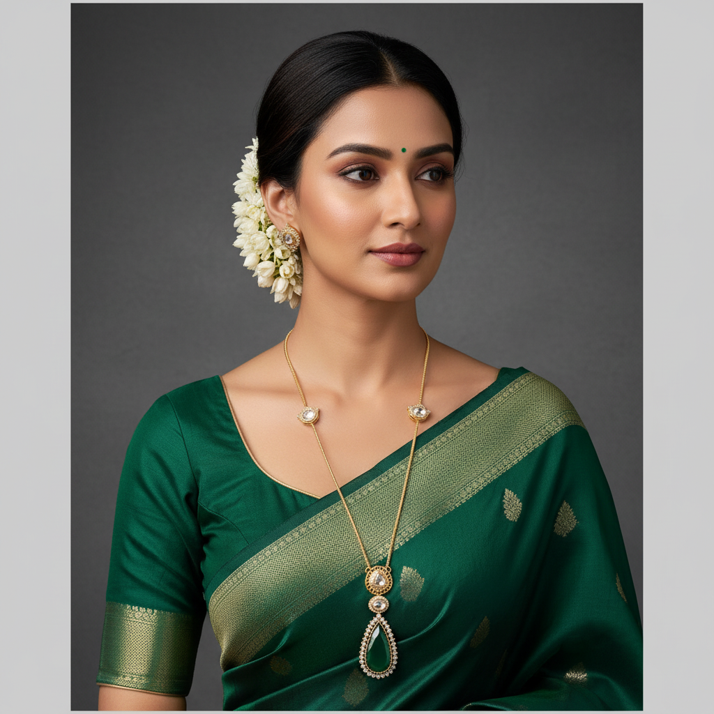 Elegant Stone Pendant with Necklace in Diamond - DN0059