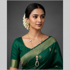 Elegant Stone Pendant with Necklace in Diamond - DN0059