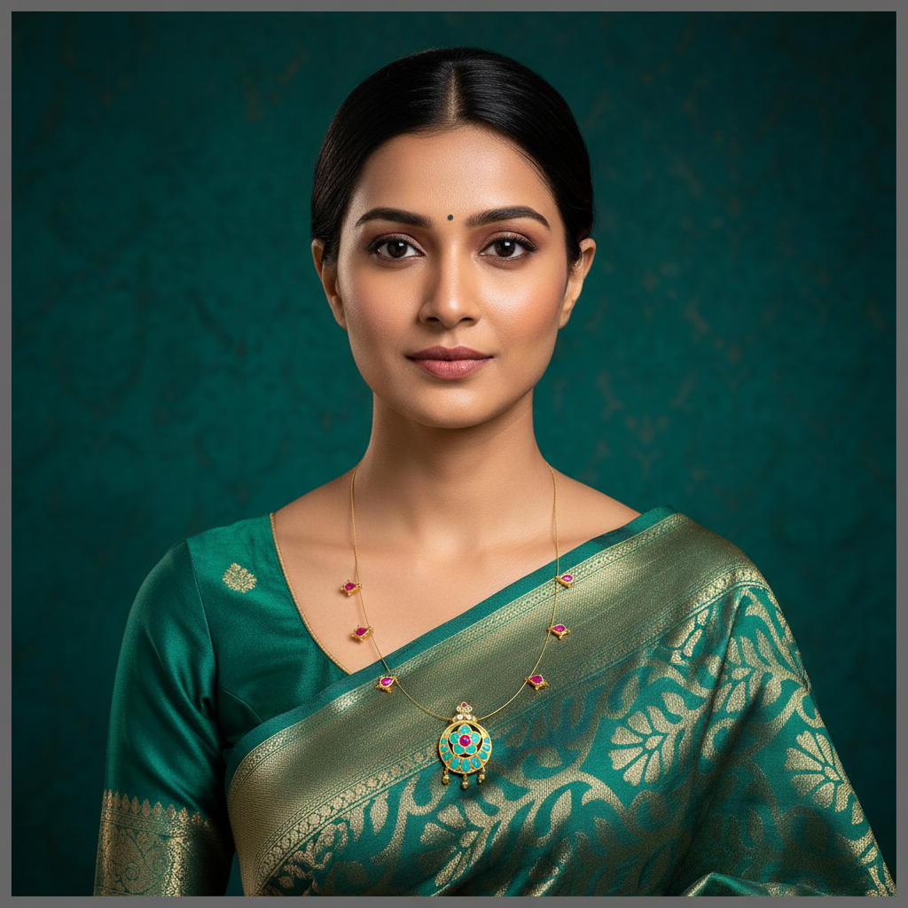 Beautiful Invisible Chain In Kundan - KN00436