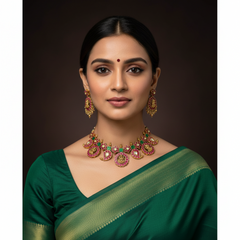Jadau Lakshmi Bottu Necklace - KN00626