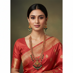 Beautiful Mango Haram With Pendent in Kundan - KH00254