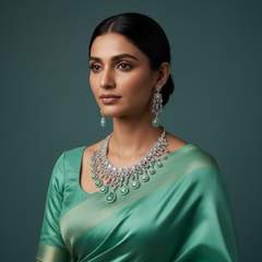 Mint Stone Leaf Neckalce - DN0015