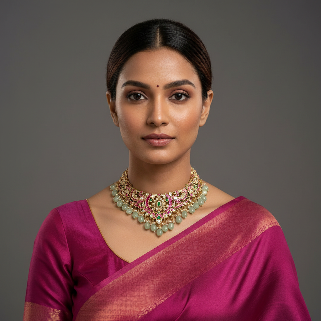 Beautiful Elegant Necklace in Kundan - KN00339