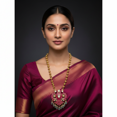 Nakshi Gold Ball Chain With Gandaberunda double side pendant - PB00573