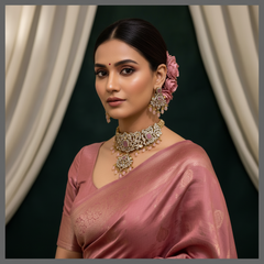 Beautiful Pink Chokar Necklace in Victorian - VN00151