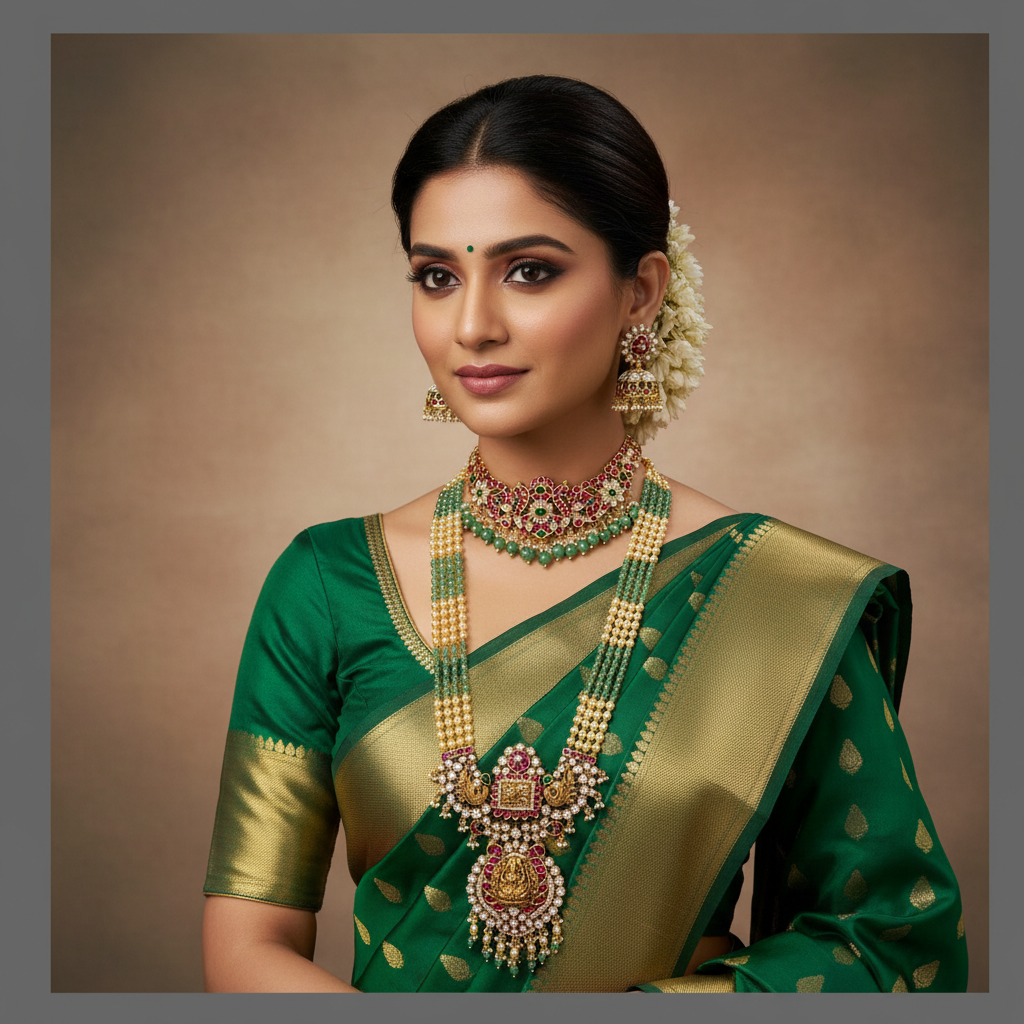 Beautiful Pearl and Kundan Bridal Combo - BC0010