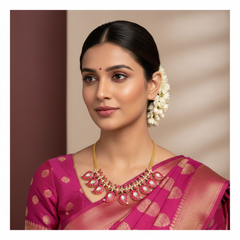 Elagant Jadau Mango Necklace In Kundan - KN00577