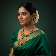 Gold Replica Jadau Mozonite Kante Set - KN00606
