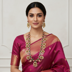 Jadau Lakshmi Mango Bottu Haram - KH00398