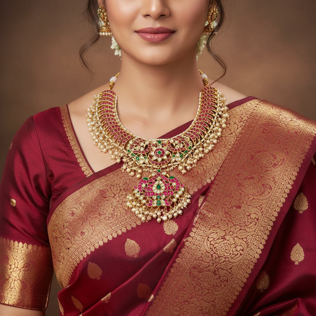 Jadau Guttipusalu Necklace - KN00632