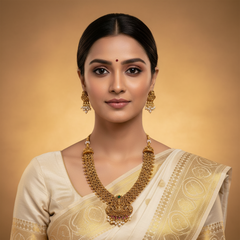 Antique Neckalce with Lakshmi Pendant  - NN0009