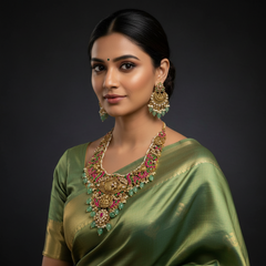 Jadau Peacock long Haram With Jadau - KH00397