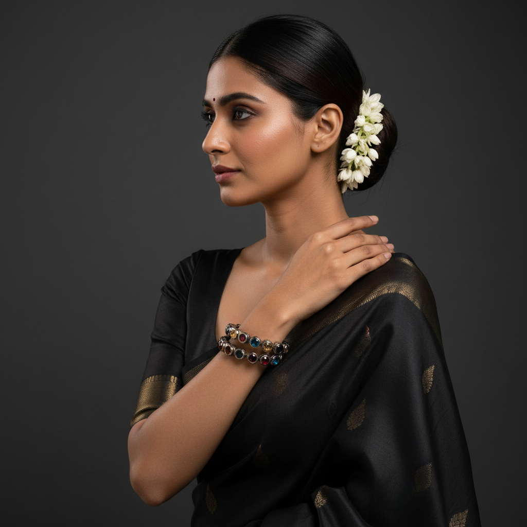 Antique Navratna Stone Bangles - BG00517