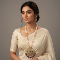 White Pearl Haram With Pendant - PB00533