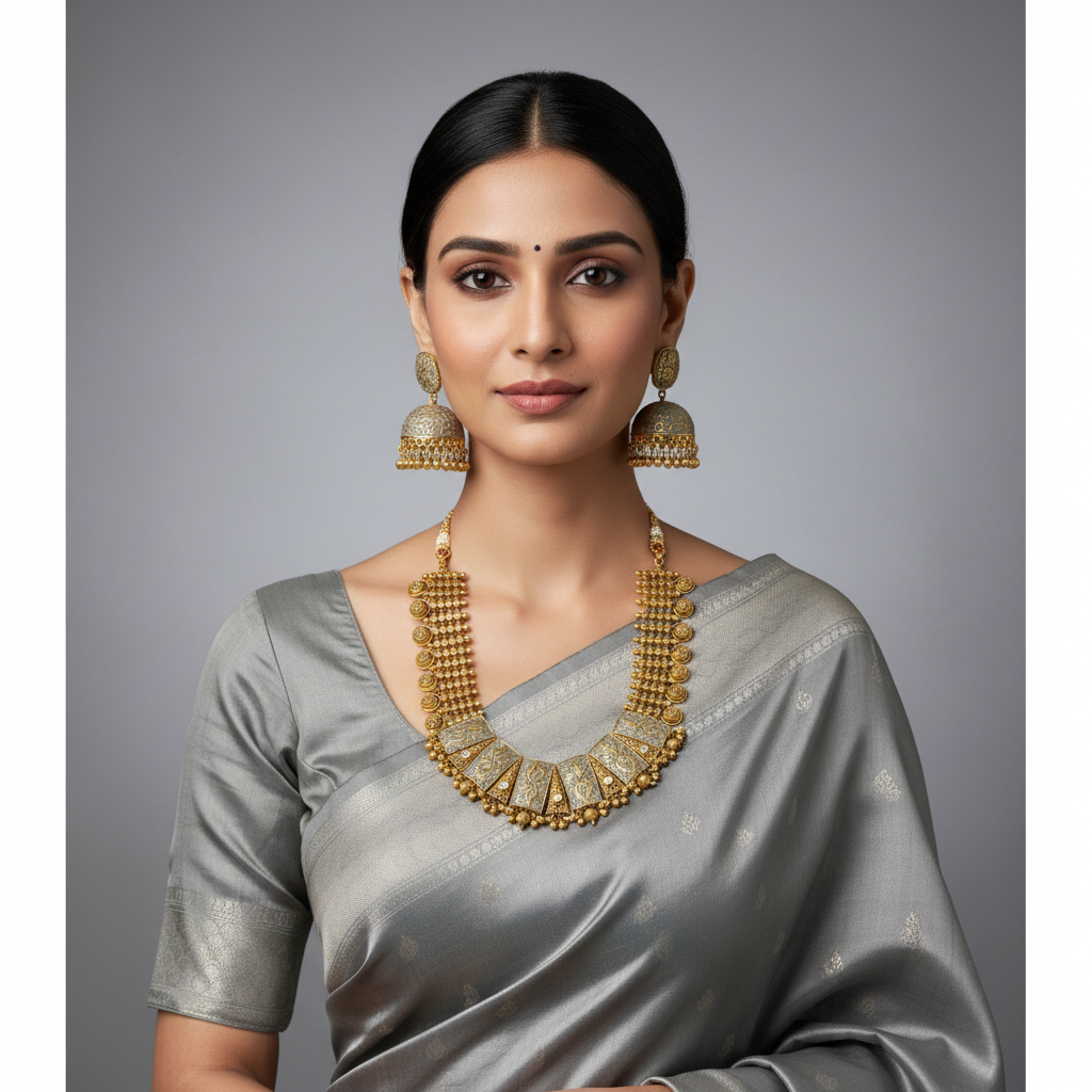 Nakshi Gold Painted Designer Neckalce - NN00341