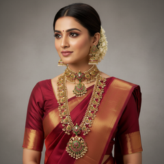 Jadau Mango Guttipusalu In Bridal Combo - BC0013