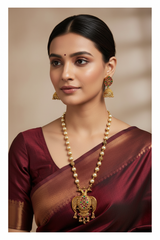 Pendant with Long Mala and jhumki - NH00482