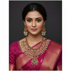 Jadau Peacock Necklace - KN00631