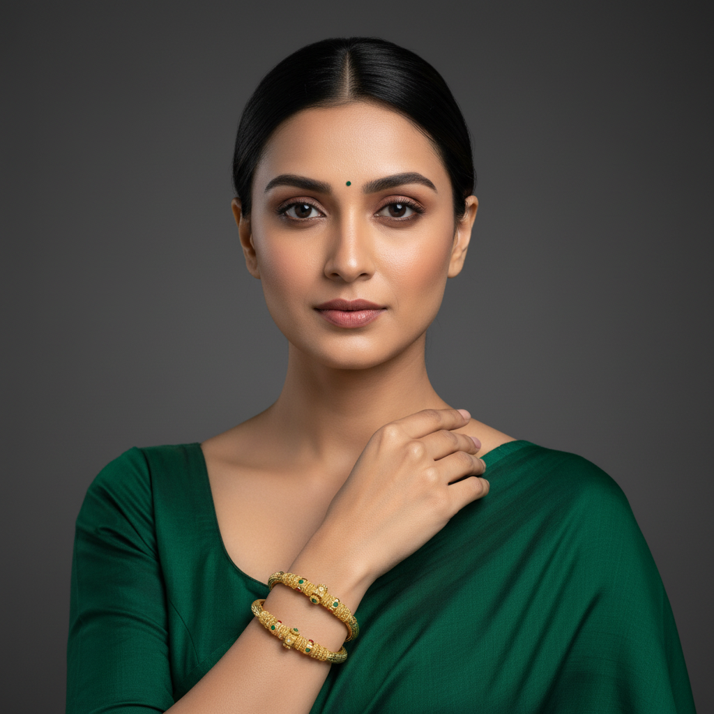 Beautiful Screw Bangles In Nakshi - BG00149
