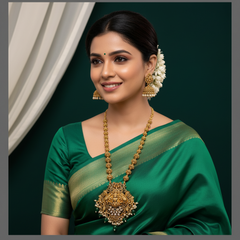 Beautiful Lakshmi Haram With Pearls - NH00269
